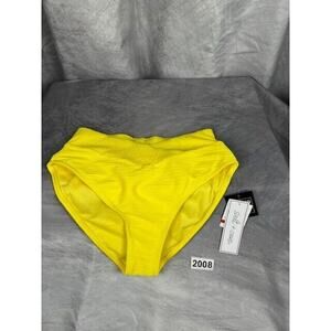 Salt + Cove Mint Spark Variegated Ribbed Bikini Bottoms Yellow XS